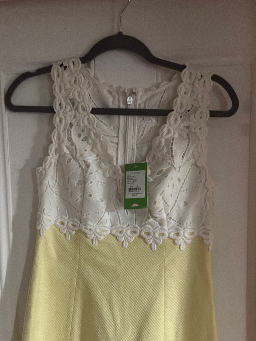 Lilly Pulitzer White Lace Top Yellow Mini Dress